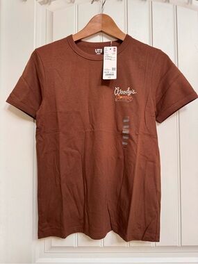 NWT Uniqlo x Pixar Toy Story Brown Woody's Roundup T-Shirt. Size XS
